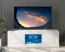 LED TV Stand Cabinet Unit Modern High Gloss 2 Door MDF Entertainment 1 Shelf