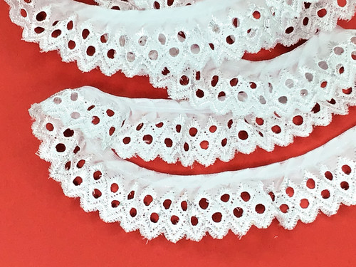 Metres quality white eyelet - metres,