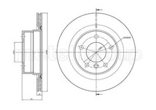 2x Brake disc Vented 23-1014C