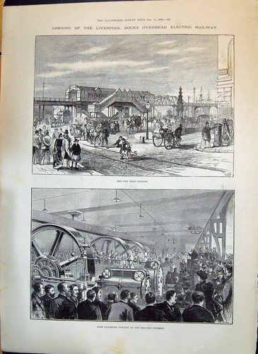 Old print 1893 liverpool docks - print,