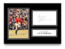 J. P. R. Williams Signed A4 Photo Autograph Wales Rugby Gift Display + COA