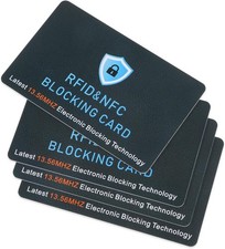 4PCS RFID Blocking Card, Credit Card Protector, Force Field Max Card (Blue-1)