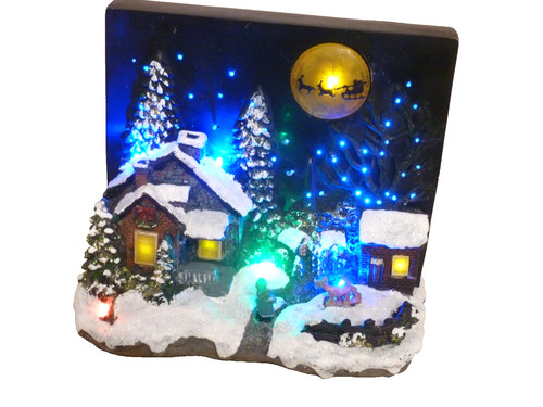 Moonlit christmas house scene - christmas,