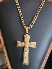 Stainless Steel Virgin Mary Jesus Rosary Cross Religious Gold Necklaces