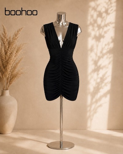 Boohoo black bodycon mini - black,