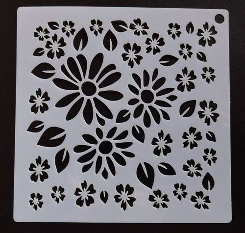 Flowers stencil 13cm - flowers,