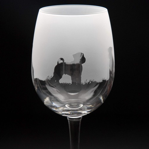Schnauzer dog crystal wine - schnauzer,