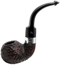 Peterson Sherlock Holmes Rustic Finish 'Lestrade' Sterling Silver Mounted Pipe