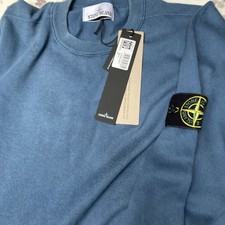 STONE ISLAND Organic Cotton Jumper, Size Medium In Blue.