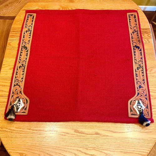 Western red wool saddle pad - wool,