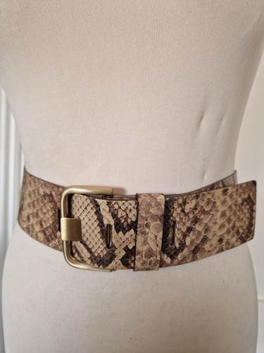 Wide snake print - faux, leather