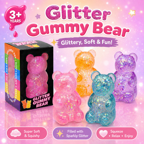 Needoh style glitter - glitter, gummy
