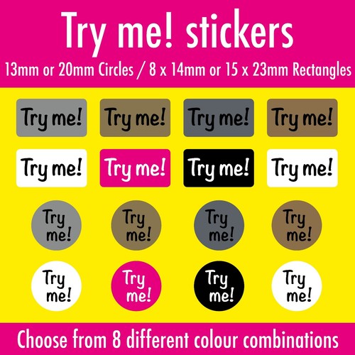 Tester try stickers - tester, 'try