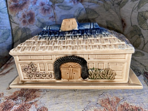 Vintage ceramic butter dish - butter,