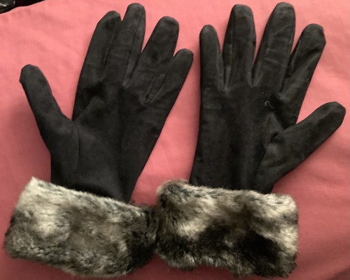 Soft black gloves with - gloves, faux