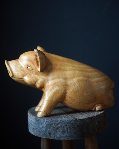 Large hand carved wooden - large,