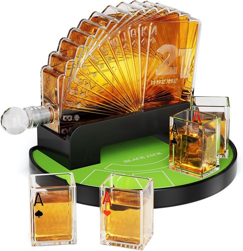 Blackjack whiskey decanter set - decanter,
