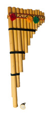 Music Instrument Zampona Pan Flute Pan Pipes Wood Wooden Vintage ra