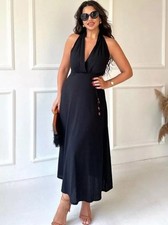 ZARA LINEN BLEND HALTER NECK