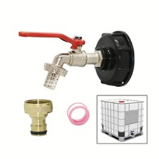 IBC Tank Adapter Connector S60X6 With 1/2" Hose Fitting Fuel Water To Garden Tap