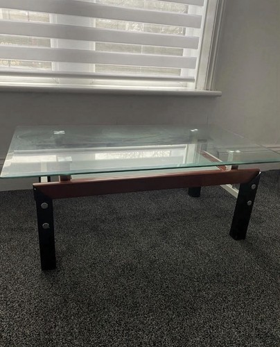 Rectangular glass top coffee - top,