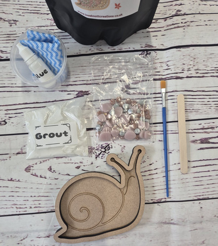 Snail mosaic craft kit set - craft, mdf