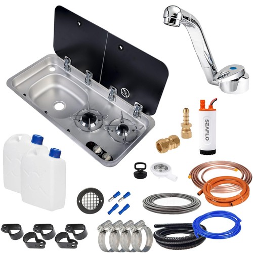 Navy load hob sink left - &,