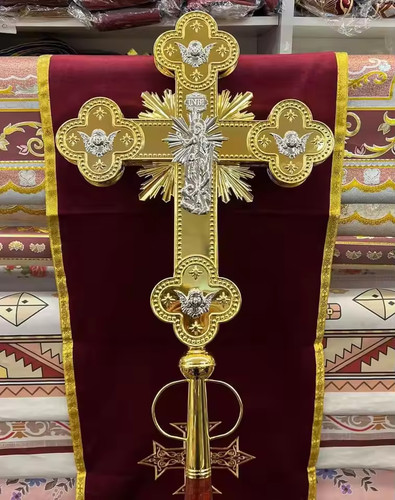 Orthodox cross zinc alloy - alloy, gold