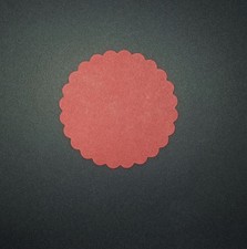 20 X Large Red Card scalloped die cut Round Shapes 210gsm