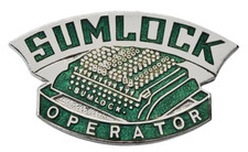 Vintage Old The Sumlock Comptometer Operators Workers Enamel Brooch Badge
