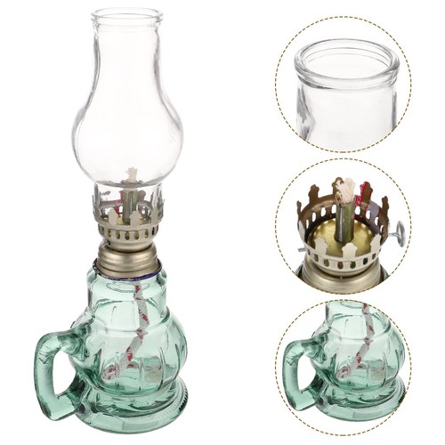 Vintage oil lamp clear - vintage, glass