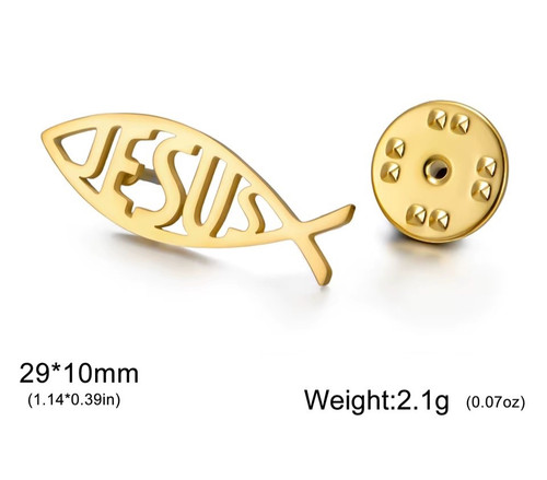 Jesus fish ichthus gold - ichthus,