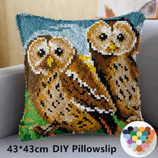 Animal Owl Latch Hook Rug Kits 3D Segment Embroidery Pillow Stitch Carpet Crafts