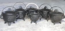 Cast Iron Cauldron pot lid Pagan Wiccan Spell Cooking Ritual Smudge Large Burner