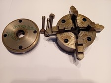 4 Jaw Chuck  4" Diameter Complete With Backplate Thread Size 0.900" 12TP I