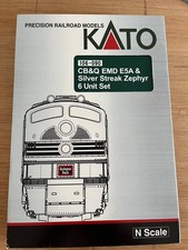kato n gauge train set Silver Streak Zephyr 6 Unit Set with Lights