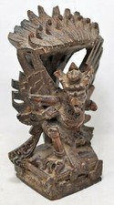 Antique Wooden Indonesian Demon Garuda Figurine Original Old Fine Hand Carved