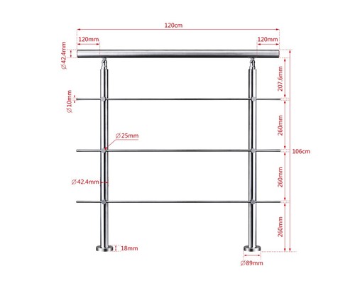 Stainless steel handrail - steel,