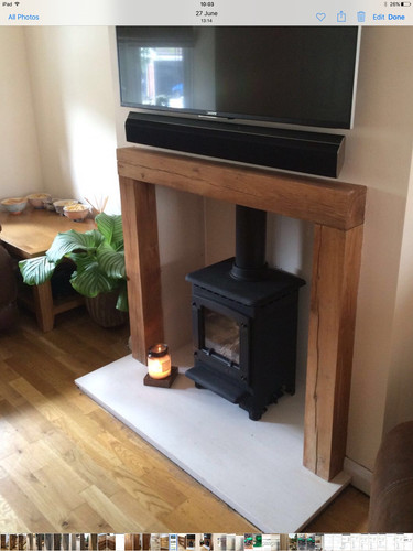 Oak beam fire place - oak,