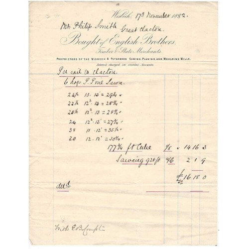 1882 billhead english - 1882,