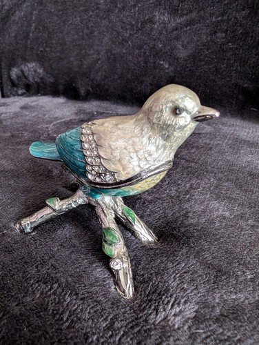 Jeweled bird trinket box - jeweled,