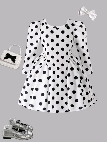 Girls polka dot dress - polka,