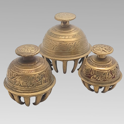 Pair vintage indian brass - pair,