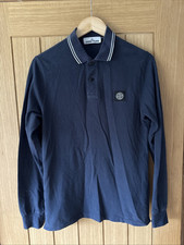 Stone Island Long Sleeved Polo Shirt Size Medium Slim Fit