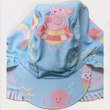 Girls' and Boys' Sun Safe Swim Costume Peppa Pig Hat, UV Safe, Ages 2-4