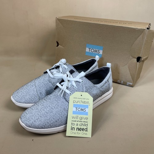 Toms trainers grey canvas - canvas, lace