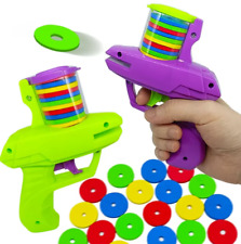 Foam Disc Launcher 2 Pcs Zip Shot Shooter Disc Shooter Saucer Random Colour