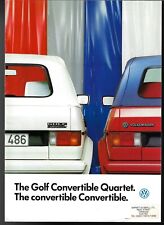Volkswagen Golf Convertible Mk1 1986-87 UK Market Sales Brochure 1.6 & GTi 1.8