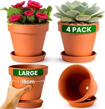 4x Terracotta Plant Pots with