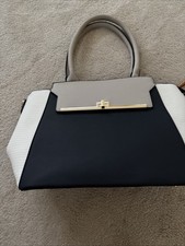 Hand bag navy/white